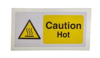 776-0982 RS PRO Black/White/Yellow Vinyl Safety Labels, Caution Hot-Text 100 mm x 200mm
