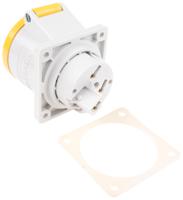 1394 MENNEKES IP44 Yellow Panel Mount 3P Industrial Power Socket, Rated At 32A, 110 V
