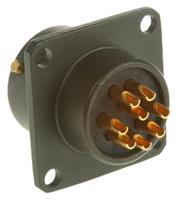 62gb-12e12-08pn Amphenol Limited, 62GB 8 Way Box Mount MIL Spec Circular Connector ReceptacleOlive, Pin Contacts,Shell Size 12, Bayonet