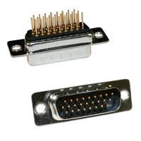 180-m15-113r911 Norcomp 180 15 Way Through Hole D-sub Connector Plug, 2.29mm Pitch, with 4-40 Spacer/Board Lock