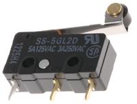 ss-5gl2d Omron Roller Lever Micro Switch, Through Hole Terminal, 5 A @ 125 V ac, SPDT, IP40