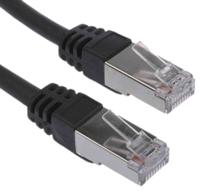 791-7037 RS PRO, 30m Cat6, Black RJ45 to Male RJ45 Male, F/UTP Shielded, Terminated LSZH Sheath