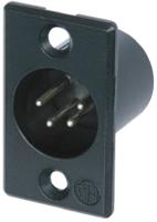 nc4mp-bag Neutrik Panel Mount XLR Connector, Male, 50 V, 4 Way, Silver over Nickel Plating