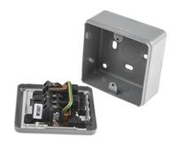 k1247-alm MK Electric Metalclad Plus Grey 1 Gang Plug Socket, 2 Poles, 13A, Indoor Use