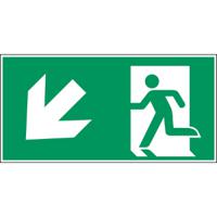138884 Polyester Emergency Exit Left, None,  With Pictogram Only, Exit Sign