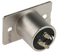 nc3mp Neutrik Panel Mount XLR Connector, Male, 50 V, 3 Way, Silver over Nickel Plating