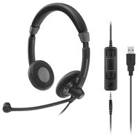 507086 Sennheiser SC 75 USB MS Black Wired USB A, Jack Plug On Ear Headset