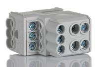 1561910000 Weidmuller Distribution Block, 6 Way, 10 mm², 25 mm², 100A, 690 V ac/dc, Grey