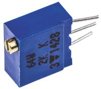 m64w202kb40 Vishay 64W Series 19 (Electrical), 22 (Mechanical)-Turn Through Hole Trimmer Resistor with Pin Terminations, 2kΩ ±10%