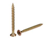 287-4064 RS PRO Pozidriv Countersunk Steel Wood Screw, Yellow Passivated, Zinc Plated, 5mm Thread, 2.17in Length, 55mm Length
