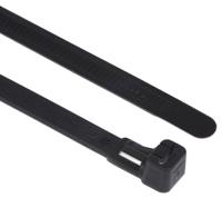 131-22510-rel250-pa66-bk HellermannTyton Cable Tie, Releasable, 250mm x 7.6 mm, Black Nylon, Pk-100