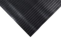rr010010w Coba Europe Black Anti-Slip Natural Rubber Mat, Wide Fluted Ribs Finish 10m x 0.9m x 3mm