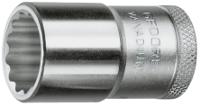d-19-27 Gedore 1/2 in Drive 27mm Standard Socket, 12 point, 41.5 mm Overall Length