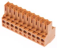 1597440000 Weidmuller, 3.5mm Pitch, BL, 10 Way, Pluggable Terminal Block, Plug, Cable Mount, Screw Down Termination,