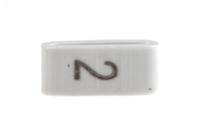 531-07853-hobs85-pvc-wh HellermannTyton HODS85 Slide On Cable Markers, Black on White, Pre-printed "2", 1.8 → 6.3mm Cable, 531-07853