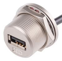 122-3024 RS PRO USB 2.0, Male USB A to Female USB A, 200mm