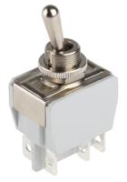 646h2 APEM Toggle Switch, Panel Mount, On-On, DPDT, Tab Terminal