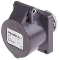 603 MENNEKES IP44 Purple Panel Mount 2P Industrial Power Socket, Rated At 16A, 20 → 25 V