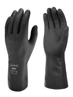 sky87 Skytec SKYTEC Nero Black Cotton Flock Cotton Glove, Size 10, Latex Coating