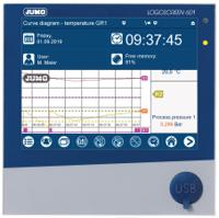 70652118-110-23000 Jumo Logoscreen 601, 6 analog, 12 digital Input Channels, 2 analog Output Channels, Graphical Chart Recorder