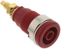 972354101 Hirschmann Test & Measurement Red Female Banana Socket, 4 mm Connector, Solder Termination, 32A, Gold Plating