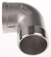 499-3366 RS PRO Stainless Steel Pipe Fitting, 90° Circular Elbow, Female R 1-1/2in x Male R 1-1/2in