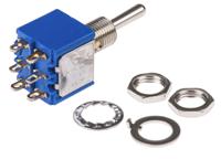 5649a APEM Toggle Switch, Panel Mount, On-Off-On, DPST, Solder Terminal