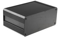 188-1276 RS PRO Black Extruded Aluminium Heat Sink Case, IP40, Black Lid, 200 x 300 x 130mm