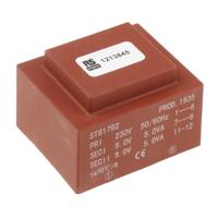 121-3845 RS PRO 2 x 9V ac 2 Output PCB Mount PCB Transformer, 10VA