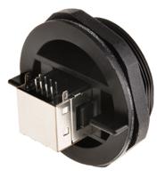px083990 Bulgin Buccaneer Series Female RJ45 Connector, Through Hole, Cat5e Right Angle 1 Port 8 -Way