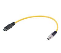 33280208002100 HARTINGHARTING T1 Industrial, 10m, Yellow M8 to Male SPE Male, Unshielded Unshielded, Terminated Polyurethane Sheath
