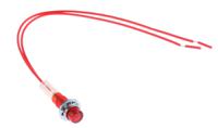 ind515205-240-trd CAMDENBOSS Red Panel Mount Indicator, 240V, 6.4mm Mounting Hole Size, Lead Wires Termination