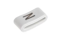531-07874-hobs85-pvc-wh HellermannTyton HODS85 Slide On Cable Markers, Black on White, Pre-printed "N", 1.8 → 6.3mm Cable, 531-07874
