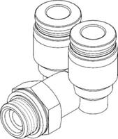 qsyl-g14-6 Festo Y Threaded Adaptor, Push In 6 mm to Push In 6 mm, Threaded-to-Tube Connection Style, 186191