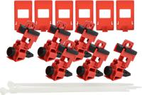 taglock-120277v-clamp-on-breaker-lo-pk6 Brady Red 1-Lock Polypropylene Fibreglass Reinforced Nylon Circuit Breaker Switch Lockouts, 7.14mm Shackle