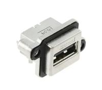 musb-a511-n0 Amphenol Communications Solutions Right Angle, Panel Mount, Socket- Single Port Type A 2.0 IP67 USB Connector