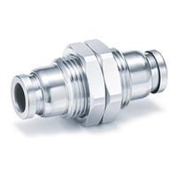 kqb2e06-00 SMC KQB2 Series Bulkhead Union, Push In 6 mm to Push In 6 mm, Tube-to-Tube Connection Style