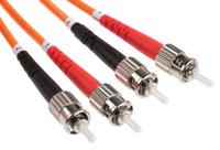 535-7430 RS PRO ST to ST Duplex Multi Mode OM1 Fibre Optic Cable, 62.5/125μm, Orange, 10m