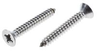 797-6181 RS PRO Plain Stainless Steel Countersunk Head Self Tapping Screw, N°12 x 1.1/2in Long 38mm Long