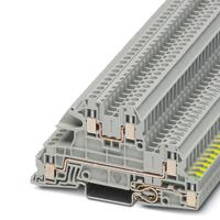 3076029 Phoenix Contact UTI 2.5-PE/L/L Series Grey DIN Rail Terminal Block, 0.2 → 4mm², Triple-Level, Screw Termination