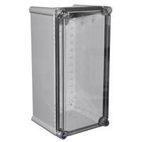 chdx7-322c CAMDENBOSS X7 Series Grey ABS General Purpose Enclosure, IP67, IK08, Clear Lid, 380x190x130mm