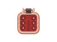 dt06-6s-te09 TE Connectivity, DT06-6S Automotive Connector Socket Brown Cable 6 Way, Cable Termination DT06-6S-TE09