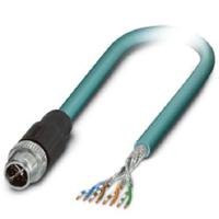 1407468 Phoenix Contact, 2m Cat6a, Blue M12 to Male Unterminated, Shielded Shielded, Terminated