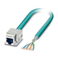 1415429 Phoenix ContactVS, 2m Cat6, Light Blue RJ45 to Female Unterminated, Shielded, Unterminated Polyurethane Sheath