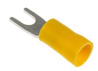534-496 RS PRO Insulated Crimp Spade Connector, 2.5mm² to 6mm², 12AWG to 10AWG, M4 Stud Size Vinyl, Yellow