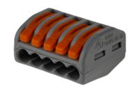 222-415 WAGO 222 Series Lever Connector, 5-Way, 32A, 28 → 12 AWG Wire, Cage Clamp Termination