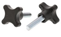 702-7699 RS PRO Black 4-Arm Clamping Knob, M8, Threaded Stud