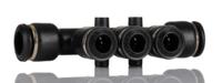 176-1838 RS PRO 3 Outlet Manifold Push In 8 mm Push In 6 mm