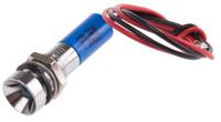 723-9432 RS PRO Blue Panel Mount Indicator, 24V dc, 8mm Mounting Hole Size, Lead Wires Termination, IP67