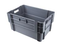 725-9186 RS PRO 60L Grey PP Large Storage Box, 320mm x 400mm x 600mm